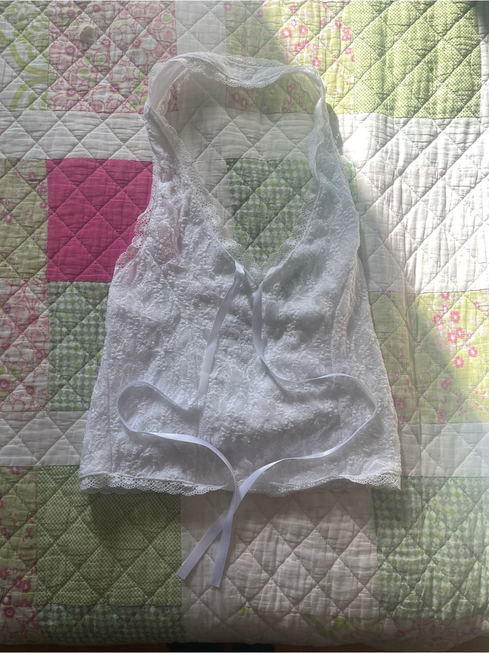 Ardene White Lace Halter Slip Top